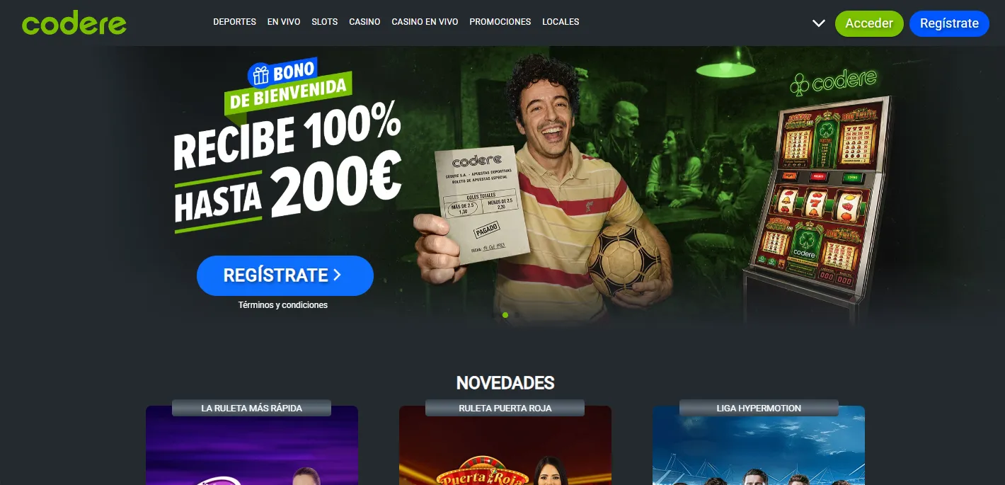Página de inicio de Codere